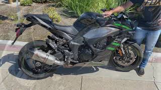 2020 Kawasaki Ninja 1000 SX Exhaust sound Stock vs Yoshimura Alpha Slipon [upl. by Sudnor]