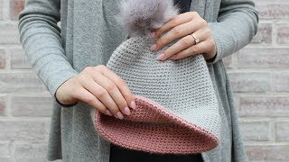 SIMPLE DOUBLE BRIM HAT  FREE CROCHET PATTERN [upl. by Ardnekat226]