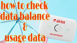 How to check data balance and usage data on airtel 4G WiFi Dongle [upl. by Severen597]