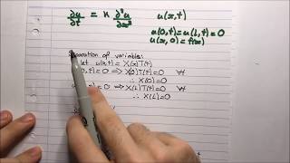 PDE Heat Equation  Separation of Variables [upl. by Lemieux451]