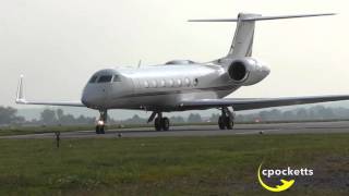 Beautiful NetJets Gulfstream G550 CSDKJ Landing amp Powerful Take off London Oxford Airport [upl. by Dewees]