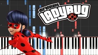 MIRACULOUS LADYBUG  Theme Song  Synthesia Piano Tutorial [upl. by Ydennek]