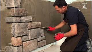 How to Install Stonewrap Manufactured Stone [upl. by Eduard407]