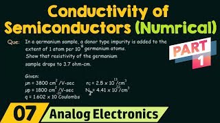 Conductivity of Semiconductors Numerical Part 1 [upl. by Niwhsa]