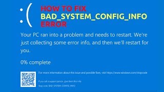 How to Fix BADSYSTEMCONFIGINFO Error [upl. by Elaynad246]