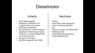 Der Dieselmotor Vor und Nachteile [upl. by Kiri]