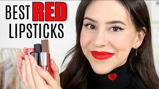 Best Red Lipsticks for the Holidays  Drugstore amp High End Lip Swatches [upl. by Jalbert]