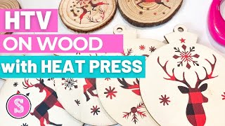 😍 HTV on Wood with a Heat Press Tips and Tricks [upl. by Dlanar]