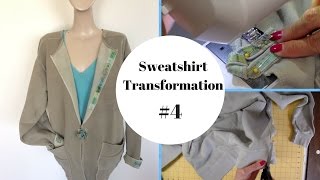 Sweatshirt Transformation 4Sweatshirt to Jacket DiY Fashion [upl. by Neva]