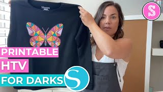 ❤️ How to Use Printable HTV for Darks Shirts  Silhouette Print and Cut [upl. by Pomfrey]