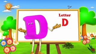 Letter D Song  3D Animation Learning English Alphabet ABC song for children [upl. by Howes699]