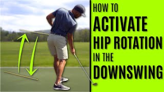 GOLF How To Activate Hip Rotation In The Downswing [upl. by Aidnac607]