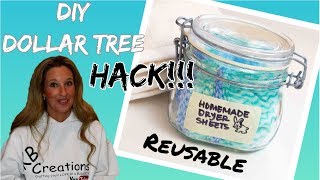 EASY DIY Dollar Tree REUSABLE DRYER SHEETS  Dryer Sheets HACK [upl. by Laekcim]