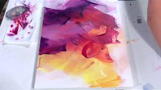 Abstract Painting Techniques using Acrylics Timelapsed Demonstration [upl. by Lunetta]