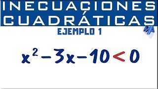 Inecuaciones cuadráticas solución  Ejemplo 1 [upl. by Atteynot]