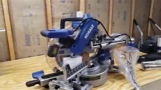 Kobalt 10quot Miter Saw Unboxing Review and Demo [upl. by Aicilef]