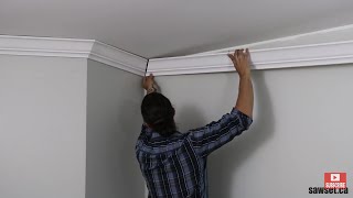 How To Install CROWN MOLDING using a SAWSET PROTRACTOR AMAZON crown molding miter bevel [upl. by Tami]