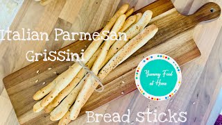 Bread sticks Italian Grissini  Easy bread sticks recipe Crispy Parmesan bread sticks [upl. by Chev71]