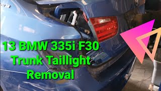 2013 BMW F30 328I 335I HOW TO REMOVE INNER TRUNK LID TAILLIGHT [upl. by Beau]