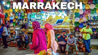 Marrakech Walk — Morocco Walking Tour 4K 60FPS HDR [upl. by Haneeja]