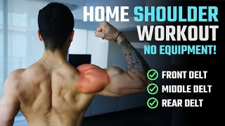 How To Grow Bigger Shoulders At Home NO WEIGHTS WORKOUT [upl. by Nodnnarb]