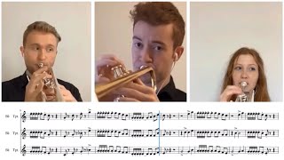 Leroy Anderson  BUGLERS HOLIDAY  Trumpet Trio PLAYALONG [upl. by Berthe]