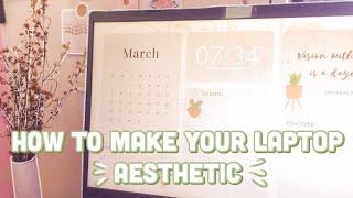 HOW TO MAKE YOUR LAPTOP AESTHETIC Customize Windows 10 laptop I How to make a wallpaper organizer [upl. by Lanette]