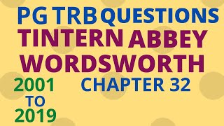 2001 to 2019 trb questions Wordsworth Tintern Abbey [upl. by Rodina]