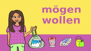 Deutsche Modalverben lernen mögen möchten amp wollen  Essen amp Trinken – Learn German Modal Verbs [upl. by Analim]