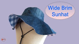 WIDE BRIM HAT TUTORIAL  DIY SUNHATS  WIDE BRIM SUNHAT  HAT MAKING TUTORIAL  SEWING TUTORIAL [upl. by Nelson]