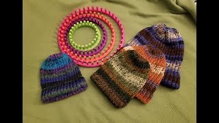 Loom Knitting a Brimmed Hat  Full Tutorial [upl. by Navnod856]