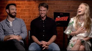 DAREDEVIL Season 3 interviews  Charlie Cox Woll DOnofrio Bethel Ali Whalley Henson [upl. by Yelnek499]