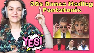 French Pentaholic FIRST TIME hearing 90s Dance Medley  Pentatonix  Reaction [upl. by Henriha385]