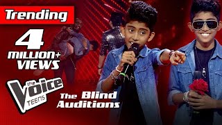 Pathum Salinda  Sanwedana සංවේදනා  Blind Auditions  The Voice Teens Sri Lanka [upl. by Alpheus]