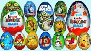 20 Surprise eggs Kinder Maxi Маша и Медведь Kinder Surprise Mickey Mouse Surprise egg [upl. by Green]