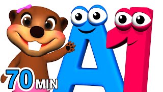 ABCs 123s  More  Alphabet Numbers Nursery Rhymes  Kids Learn 3D Cartoons by Busy amp Baby Beavers [upl. by Name724]