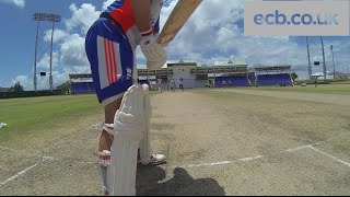 England batsman Jonathan Trott faces Adil Rashid legspin  GoPro footage [upl. by Cuyler6]