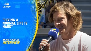 Andrey Rublev Interview  2024 US Open PreTournament [upl. by Elleined]