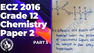 ECZ Grade 12 Chemistry P2 2016 SOLUTIONS Q8 to Q9  Zambia [upl. by Ytram]