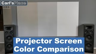 Projector Screen Color Comparison  Carls Place DIY Home Theater Projector Screens [upl. by Cattier]