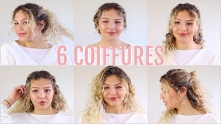 6 COIFFURES FACILES CHEVEUX BOUCLÉS [upl. by Yereffej381]