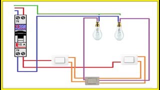 Schéma Branchement double allumage va et vient [upl. by Thistle667]