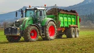 Miststreuen 2016 Fendt 828 VARIO S4  Strautmann Streublitz VS 2004 [upl. by Kallman367]