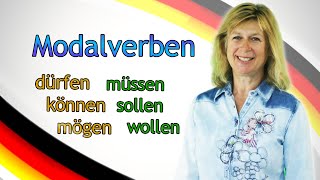 MODALVERBEN dürfen können mögen müssen sollen wollen Deutsch lernen 7 [upl. by Kalindi]