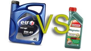 Elf Evolution 5w40 NF 900 vs Castrol Magnatec 5w40 cold test [upl. by Irroc210]