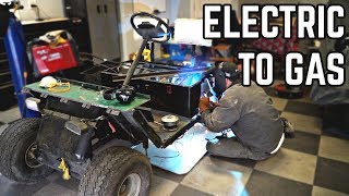 Electric to Gas Conversion  420cc Street Legal Golf Cart Build Pt 2 [upl. by Lumpkin277]