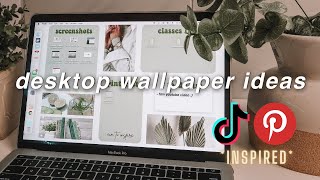 LAPTOP DESKTOP WALLPAPER IDEAS tiktok macbook customization background aesthetic canva tutorial [upl. by Vocaay753]