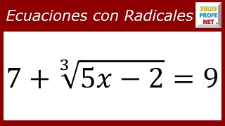 ECUACIONES CON RADICALES  Ejercicio 1 [upl. by Sikorski696]