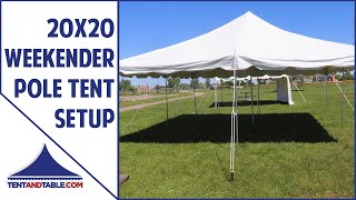 20x20 Weekender Pole Tent Setup Guide [upl. by Ecirpak922]