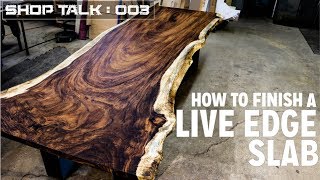 How To Finish A Live Edge Slab  Tips amp Tricks [upl. by Dahle556]